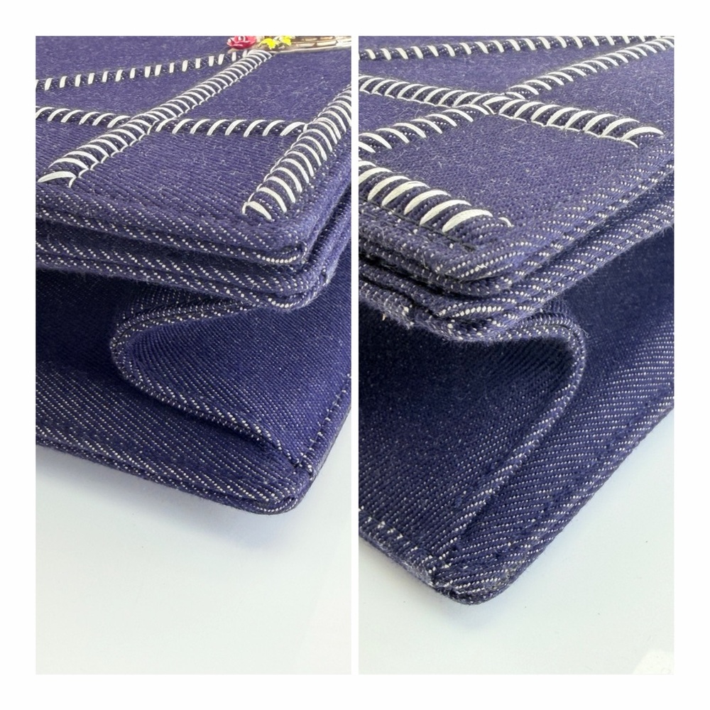 Christian Dior Denim Quilted Diorama Floral Spring Flap Bag - Picture 7 of 15